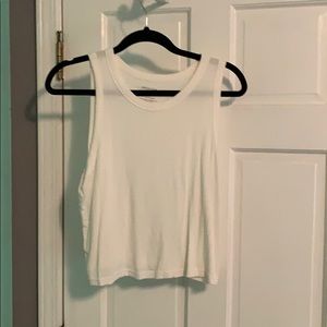 white cropped tank